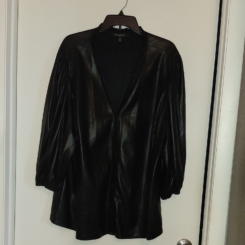 NWOT Marc New York Faux Black Leather Jacket Women's 3X